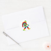 Tye Dye Bigfoot Ronde Sticker (Envelop)