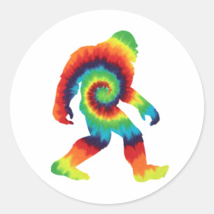 Tye Dye Bigfoot Ronde Sticker