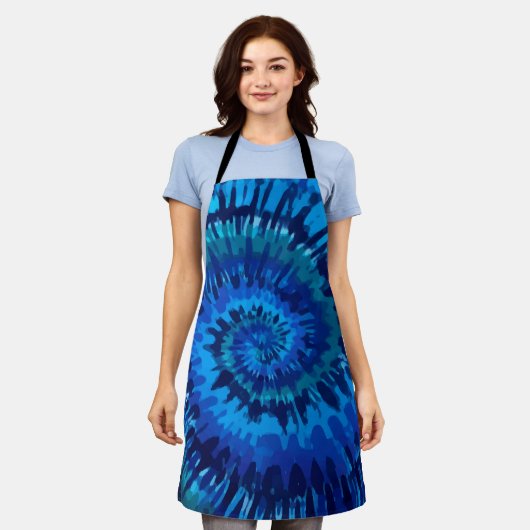 Tye-dye-blue all-over print Schort (Gedragen)