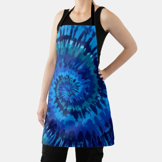 Tye-dye-blue all-over print Schort (Insitu)