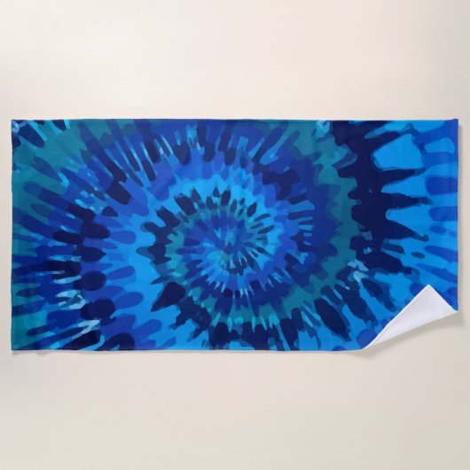 Tye-Dye-Blue Beach Towel Strandlaken (Voorkant)