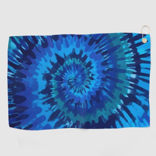 Tye-Dye-Blue Golf Towel Golfhanddoek (Horizontaal)