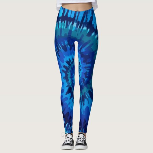 Tye-dye-blue Leggings (Voorkant)