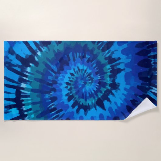 Tye-dye-blue strandlaken (Voorkant)