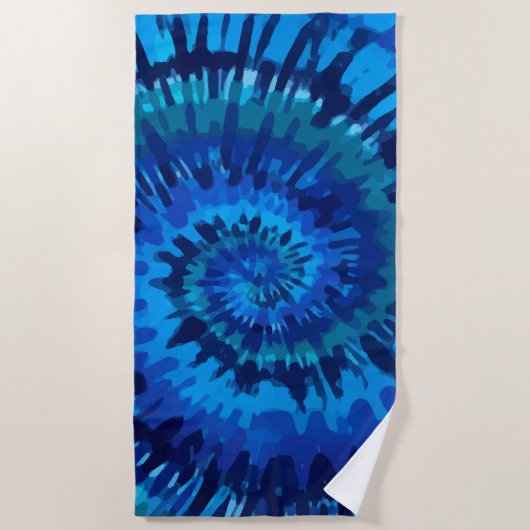 Tye-dye-blue strandlaken (Voorkant)