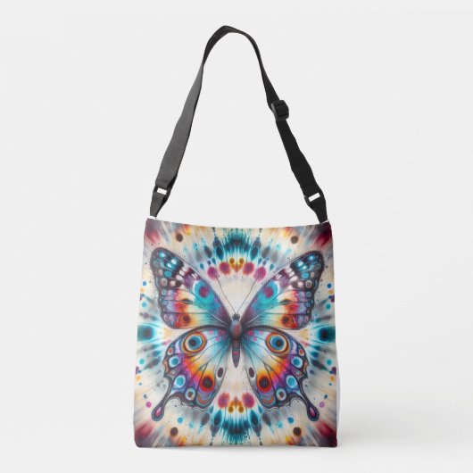 tye dye butterfly  crossbody tas (Achterkant)