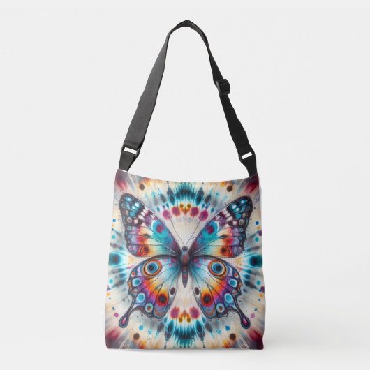 tye dye butterfly  crossbody tas (Voorkant)