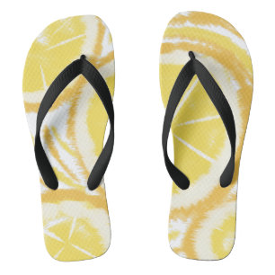 Tye-Dye Citroen Abstract Fruit Rond Teenslippers