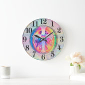 Tye Dye Cross met hart in het midden Grote Klok (Huis)