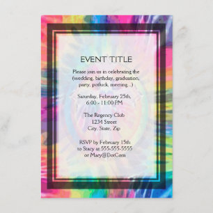 Tye Dye Cross met hart in het midden Kaart