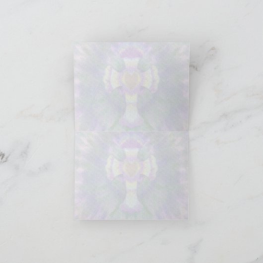 Tye Dye Cross met hartcentrum in Paars, blauw Kaart (Binnen)