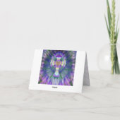 Tye Dye Cross met hartcentrum in Paars, blauw Kaart (Achterkant)