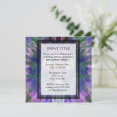 Tye Dye Cross met hartcentrum in Paars blauw Kaart (Staand voorkant)