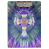 Tye Dye Cross met hartcentrum in Paars blauw Klembord (Voorkant)
