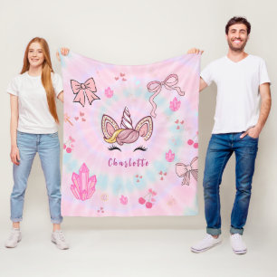 Tye-Dye Eenhoorn Coquette Strik Fleece Deken