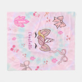 Tye-Dye Eenhoorn Coquette Strik Fleece Deken (Voorkant (Horizontaal))