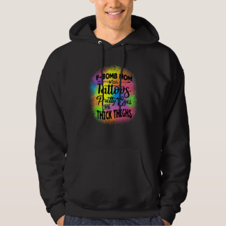 Tye-Dye F Bom Moeder Met Tatoeages Pretty Eyes En  Hoodie