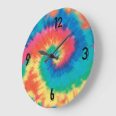 Tye Dye Hippie-klok - tekst kan worden gewijzigd Grote Klok (Hoek)
