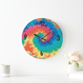 Tye Dye Hippie-klok - tekst kan worden gewijzigd Grote Klok (Huis)