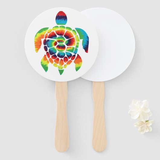 Tye-Dye Schildpad Handwaaier (Voorkant en achterkant)