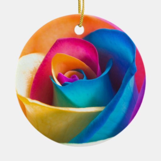 Tye Dye Single roos Keramisch Ornament (Voorkant)