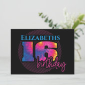 Tye Dye Typografie Birthday Kaart (Staand voorkant)