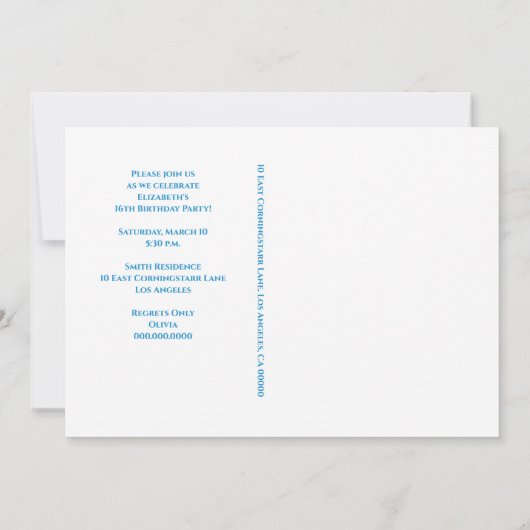 Tye Dye Typografie Birthday Kaart (Achterkant)