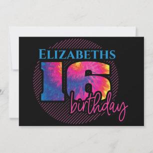 Tye Dye Typografie Birthday Kaart
