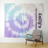 Tye-Dye Verjaardagsfeest Regenboog Hippie Achtergr Wandkleed (In Situ (horizontaal))