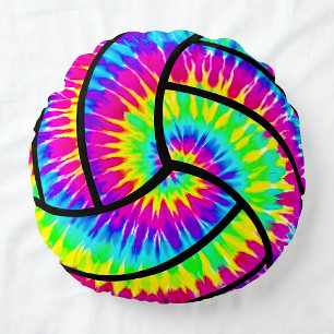 Tye-Dye Volleybal Mooie Kleurrijke Sport Rond Kussen