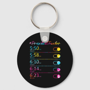 Tye Dye-voorschoolleerkracht waardering wekker Sleutelhanger