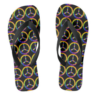Tye-Dye Vredessymbool Slippers Teenslippers