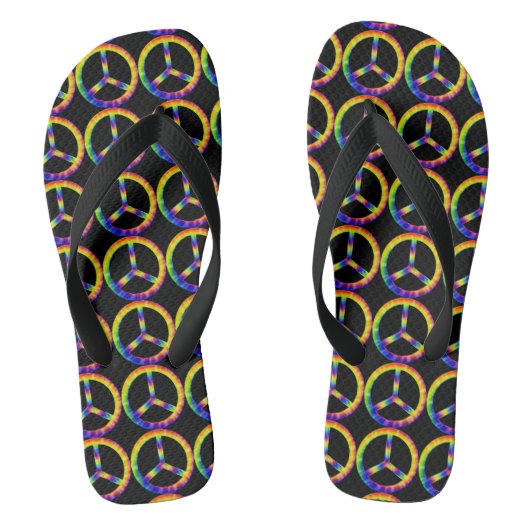 Tye-Dye Vredessymbool Slippers Teenslippers (Voetbed)