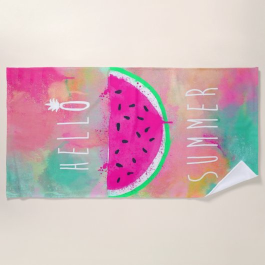 Tye-Dye Watermeloen Zomer Strandlaken (Voorkant)