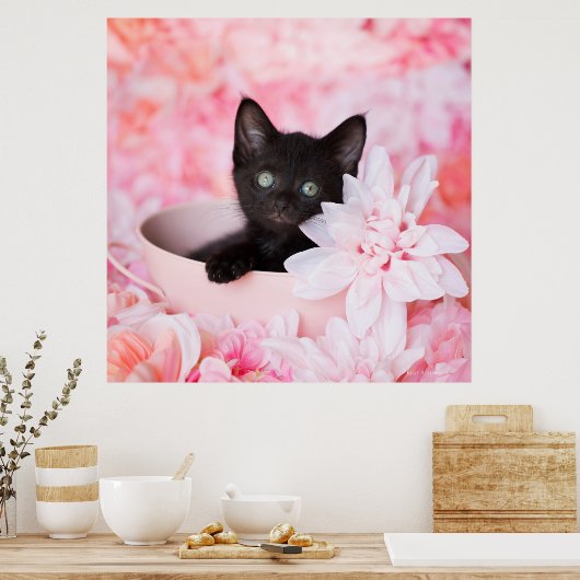 Tye Pink Floral Poster (Keuken)