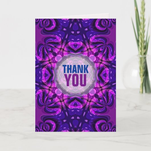TyeDye Batik Roze Paars Bedankkaart (Voorkant)