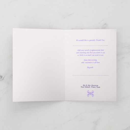 TyeDye Batik Roze Paars Bedanktkaart Bedankkaart (Binnen)