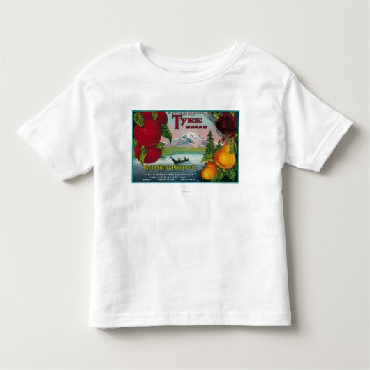 Tyee Pear Crate LabelWA, OR, en CA Kinder Shirts (Voorkant)