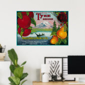 Tyee Pear Crate LabelWA, OR, en CA Poster (Thuiskantoor)