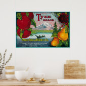 Tyee Pear Crate LabelWA, OR, en CA Poster (Keuken)