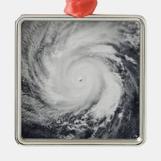 Tyfoon Faxai in de westerne Stille Oceaan Metalen Ornament (Voorkant)