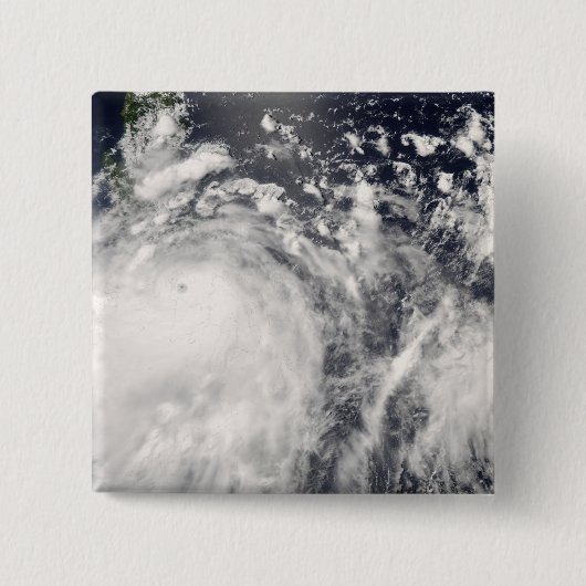 Tyfoon Fengshen over de Filipijnen Vierkante Button 5,1 Cm (Voorkant)