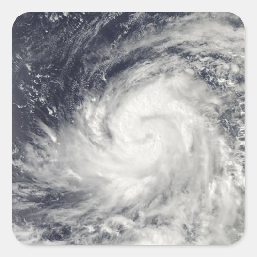 Tyfoon Lupit over de westerne Stille Oceaan Vierkante Sticker (Voorkant)