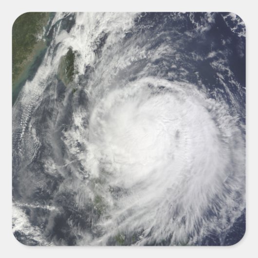 Tyfoon Lupit uit de Filipijnen Vierkante Sticker (Voorkant)
