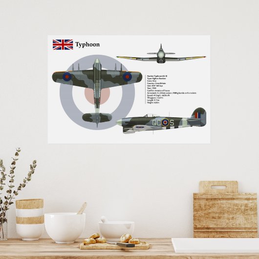 Tyfoon Mk 1B 168 Squadron Poster (Keuken)