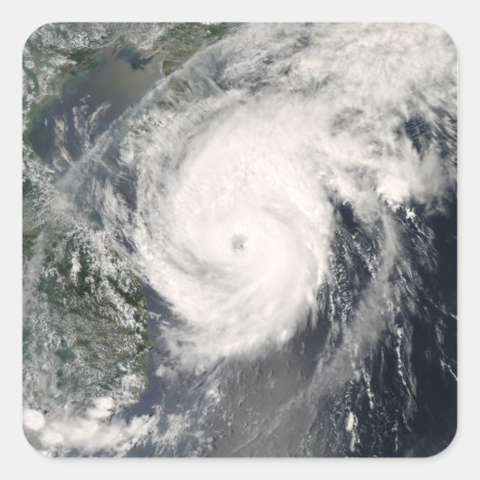 Tyfoon Neoguri nadert China 2 Vierkante Sticker (Voorkant)