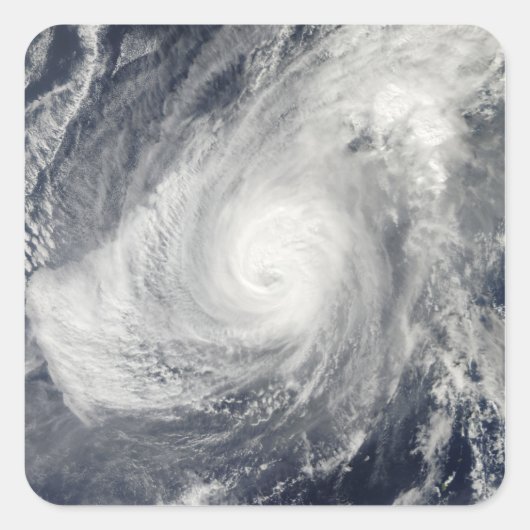 Tyfoon Nida ten zuidwesten van Iwo Jima Vierkante Sticker (Voorkant)