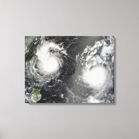 Tyfoon Saomai en Tropisch Storm Bopha Canvas Afdruk (Voorkant)