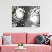 Tyfoon Saomai en Tropisch Storm Bopha Canvas Afdruk (Insitu (Woonkamer))