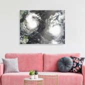 Tyfoon Saomai en Tropisch Storm Bopha Canvas Afdruk (Insitu (Woonkamer))